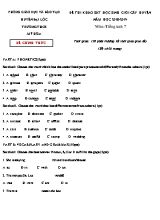 Đề thi khảo sát học sinh giỏi cấp huyện môn Tiếng Anh Lớp 7 - Năm học 2018-2019 - Trường THCS Mỹ Hòa